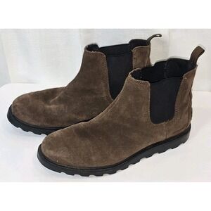 Sorel Boots Mens 5 Womens 7 EU 37 Ainsley Chelsea Brown Pull On Casual Ankle